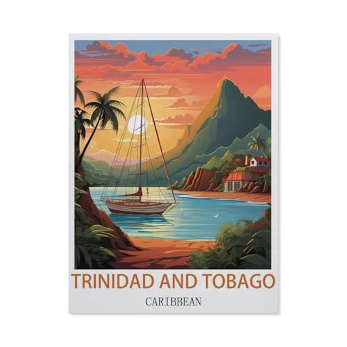 BEAYODKP Malen Nach Zahlen Erwachsene，Trinidad und Tobago (Sunset)，DIY Handgemalt Ölgemälde Kit für Anfänger und Erwachsene,kreatives Geschenk, Home Deko（50x60cm） 19.6x23.6 Zoll-EO84 von BEAYODKP