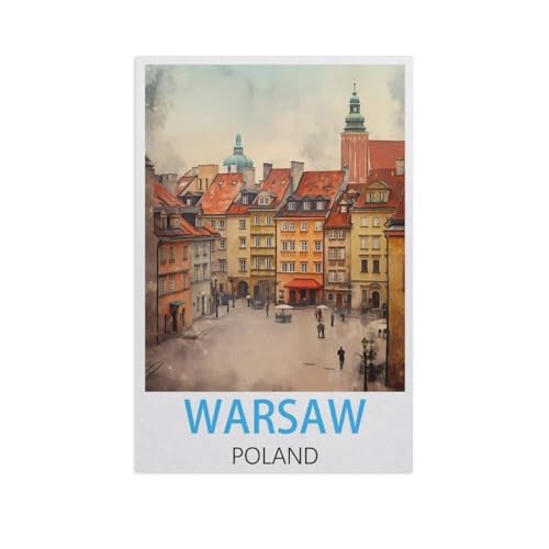BEAYODKP Malen Nach Zahlen Erwachsene，Warschau Polen，Malen Nach Zahlen Mit Pinseln und Acrylfarbe,DIY Set Basteln Erwachsene mit Pinseln und Acrylfarben für Home Decor（30x40cm） 11.8x15.7 Zoll-FR71 von BEAYODKP