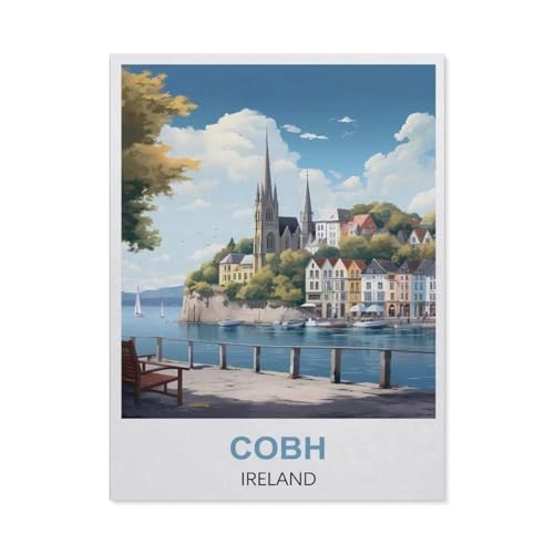 BEAYODKP Malen Nach Zahlen Erwachsene Kinder，Cobh, Irland，Leinen Segeltuch, DIY Ölgemälde Weihnachten Geschenke Ohne Rahmen Wand Kunst Hauptdekoration（50x60cm） 19.6x23.6 Zoll-EO5 von BEAYODKP