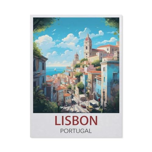 BEAYODKP Malen Nach Zahlen Kits，Lissabon Portugal，Malen Nach Zahlen Für Erwachsene Und Kinder DIY Ölgemälde Geschenk-Kits（30x40cm） 11.8x15.7 Zoll-EW33 von BEAYODKP