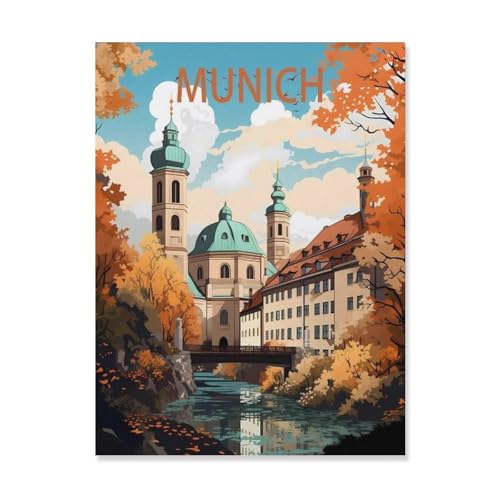 BEAYODKP Malen Nach Zahlen Kits，München, Deutschland，Malen Nach Zahlen Für Erwachsene Und Kinder DIY Ölgemälde Geschenk-Kits（20x30cm）-Q69 von BEAYODKP