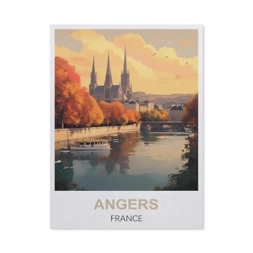 BEAYODKP Malen nach Zahlen，Angers, Frankreich，diy malen nach zahlen erwachsene landsch Mit Pinsel und Acrylfarbe Kits Theme Digital Home Wall Artwork（50x60cm） 19.6x23.6 Zoll-EL89 von BEAYODKP