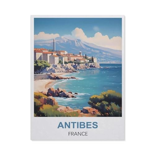 BEAYODKP Malen nach Zahlen，Antibes, Frankreich，diy malen nach zahlen erwachsene landsch Mit Pinsel und Acrylfarbe Kits Theme Digital Home Wall Artwork（50x60cm） 19.6x23.6 Zoll-EL49 von BEAYODKP