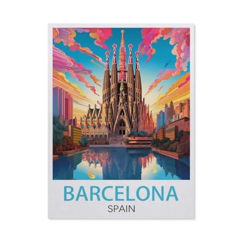 BEAYODKP Malen nach Zahlen，Barcelona Spanien，diy malen nach zahlen erwachsene landsch Mit Pinsel und Acrylfarbe Kits Theme Digital Home Wall Artwork（30x40cm） 11.8x15.7 Zoll-EX10 von BEAYODKP