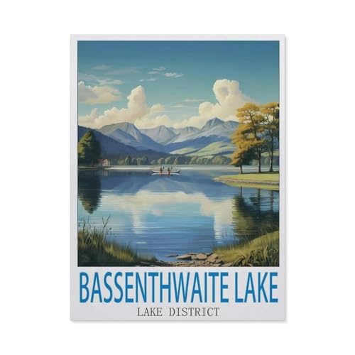 BEAYODKP Malen nach Zahlen，Bassenthwaite Lake, Lake District,diy malen nach zahlen erwachsene landsch Mit Pinsel und Acrylfarbe Kits Theme Digital Home Wall Artwork（50x60cm） 19.6x23.6 pouces-DC9 von BEAYODKP