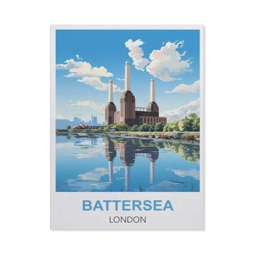 BEAYODKP Malen nach Zahlen，Battersea, London，diy malen nach zahlen erwachsene landsch Mit Pinsel und Acrylfarbe Kits Theme Digital Home Wall Artwork（50x60cm） 19.6x23.6 Zoll-EO9 von BEAYODKP