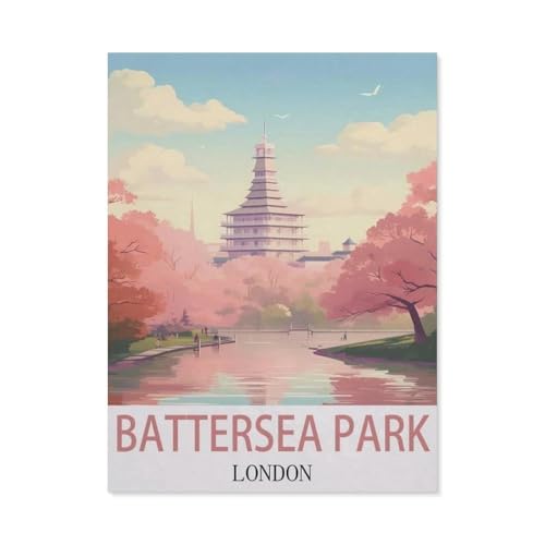 BEAYODKP Malen nach Zahlen，Battersea Park, London，diy malen nach zahlen erwachsene landsch Mit Pinsel und Acrylfarbe Kits Theme Digital Home Wall Artwork（50x60cm） 19.6x23.6 pouces-DK89 von BEAYODKP