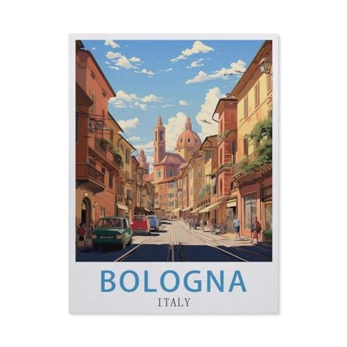 BEAYODKP Malen nach Zahlen，Bologna Italien，diy malen nach zahlen erwachsene landsch Mit Pinsel und Acrylfarbe Kits Theme Digital Home Wall Artwork（30x40cm） 11.8x15.7 Zoll-EU70 von BEAYODKP