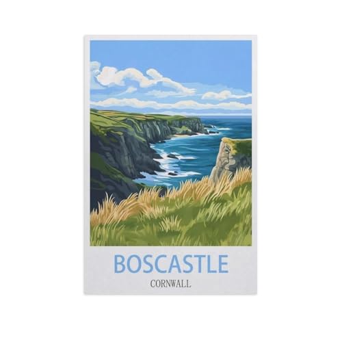 BEAYODKP Malen nach Zahlen，Boscastle, Cornwall，diy malen nach zahlen erwachsene landsch Mit Pinsel und Acrylfarbe Kits Theme Digital Home Wall Artwork（40x50cm） 15.7x19.6 Zoll-FX30 von BEAYODKP