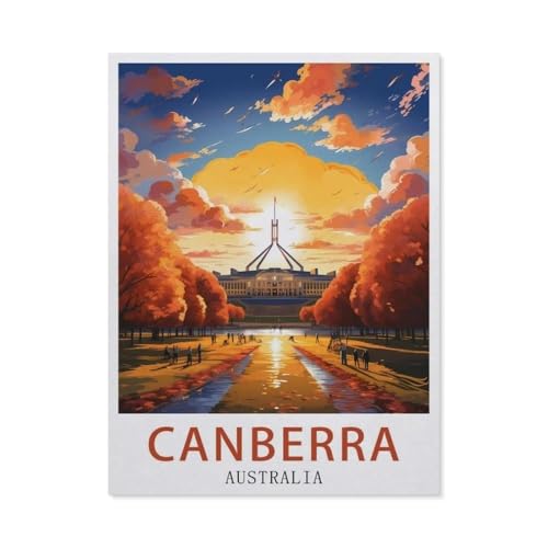 BEAYODKP Malen nach Zahlen，Canberra Australien，diy malen nach zahlen erwachsene landsch Mit Pinsel und Acrylfarbe Kits Theme Digital Home Wall Artwork（50x60cm） 19.6x23.6 Zoll-EV50 von BEAYODKP