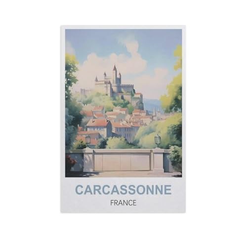BEAYODKP Malen nach Zahlen，Carcassonne, Frankreich，diy malen nach zahlen erwachsene landsch Mit Pinsel und Acrylfarbe Kits Theme Digital Home Wall Artwork（50x60cm） 19.6x23.6 Zoll-FW90 von BEAYODKP