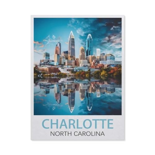 BEAYODKP Malen nach Zahlen，Charlotte North Carolina，diy malen nach zahlen erwachsene landsch Mit Pinsel und Acrylfarbe Kits Theme Digital Home Wall Artwork（50x60cm） 19.6x23.6 Zoll-EW70 von BEAYODKP