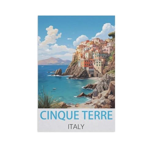BEAYODKP Malen nach Zahlen，Cinque Terre Italien，diy malen nach zahlen erwachsene landsch Mit Pinsel und Acrylfarbe Kits Theme Digital Home Wall Artwork（50x60cm） 19.6x23.6 Zoll-FT10 von BEAYODKP