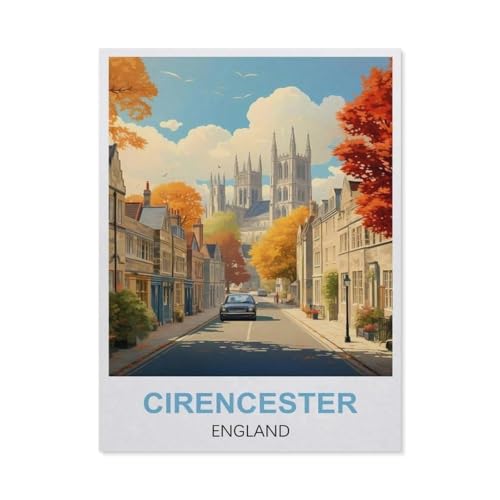 BEAYODKP Malen nach Zahlen，Cirencester, England，diy malen nach zahlen erwachsene landsch Mit Pinsel und Acrylfarbe Kits Theme Digital Home Wall Artwork（50x60cm） 19.6x23.6 Zoll-EN69 von BEAYODKP