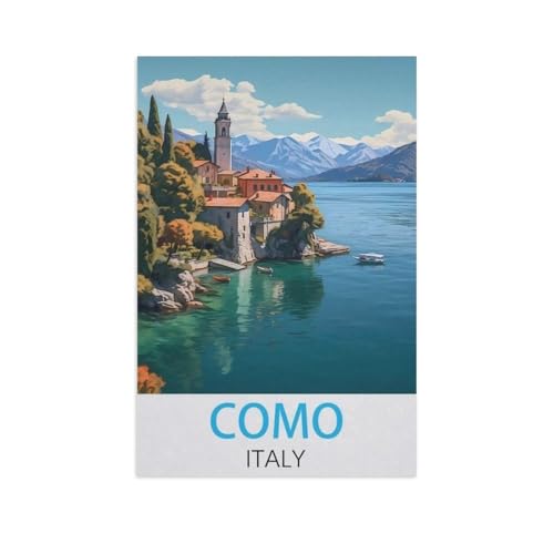 BEAYODKP Malen nach Zahlen，Como Italien，diy malen nach zahlen erwachsene landsch Mit Pinsel und Acrylfarbe Kits Theme Digital Home Wall Artwork（20x30cm） 7,8x11,8 Zoll-FV30 von BEAYODKP