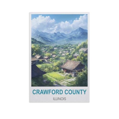 BEAYODKP Malen nach Zahlen，Crawford County, Illinois，diy malen nach zahlen erwachsene landsch Mit Pinsel und Acrylfarbe Kits Theme Digital Home Wall Artwork（20x30cm） 7,8x11,8 Zoll-GH90 von BEAYODKP