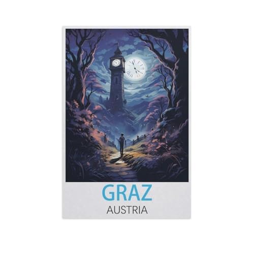 BEAYODKP Malen nach Zahlen，Graz Österreich，diy malen nach zahlen erwachsene landsch Mit Pinsel und Acrylfarbe Kits Theme Digital Home Wall Artwork（30x40cm） 11.8x15.7 Zoll-FV70 von BEAYODKP