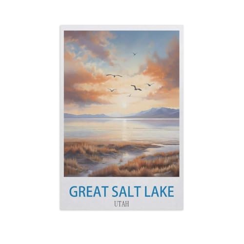 BEAYODKP Malen nach Zahlen，Great Salt Lake, Utah，diy malen nach zahlen erwachsene landsch Mit Pinsel und Acrylfarbe Kits Theme Digital Home Wall Artwork（40x50cm） 15.7x19.6 Zoll-GE10 von BEAYODKP