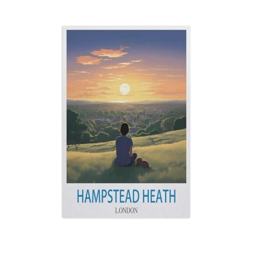 BEAYODKP Malen nach Zahlen，Hampstead Heath, London，diy malen nach zahlen erwachsene landsch Mit Pinsel und Acrylfarbe Kits Theme Digital Home Wall Artwork（20x30cm） 7,8x11,8 Zoll-FX90 von BEAYODKP
