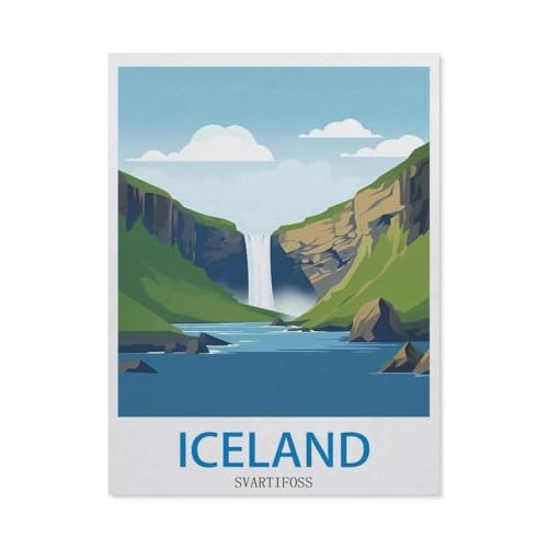 BEAYODKP Malen nach Zahlen，Island, Svartifoss，diy malen nach zahlen erwachsene landsch Mit Pinsel und Acrylfarbe Kits Theme Digital Home Wall Artwork（50x60cm） 19.6x23.6 pouces-DG9 von BEAYODKP