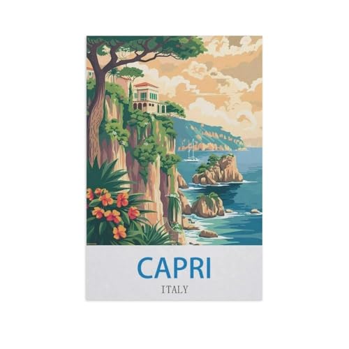 BEAYODKP Malen nach Zahlen，Kapri, Italien，diy malen nach zahlen erwachsene landsch Mit Pinsel und Acrylfarbe Kits Theme Digital Home Wall Artwork（40x50cm） 15.7x19.6 Zoll-GD30 von BEAYODKP