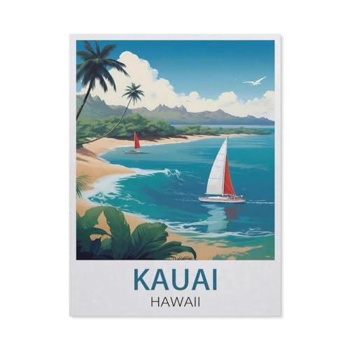 BEAYODKP Malen nach Zahlen，Kauai Hawaii，diy malen nach zahlen erwachsene landsch Mit Pinsel und Acrylfarbe Kits Theme Digital Home Wall Artwork（50x60cm） 19.6x23.6 Zoll-EX50 von BEAYODKP