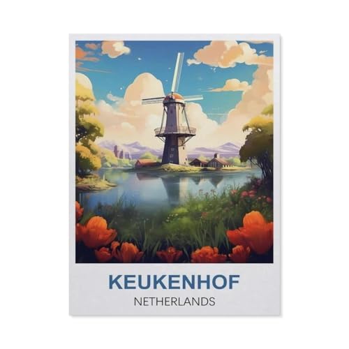 BEAYODKP Malen nach Zahlen，Keukenhof, Niederlande，diy malen nach zahlen erwachsene landsch Mit Pinsel und Acrylfarbe Kits Theme Digital Home Wall Artwork（50x60cm） 19.6x23.6 pouces-DH29 von BEAYODKP