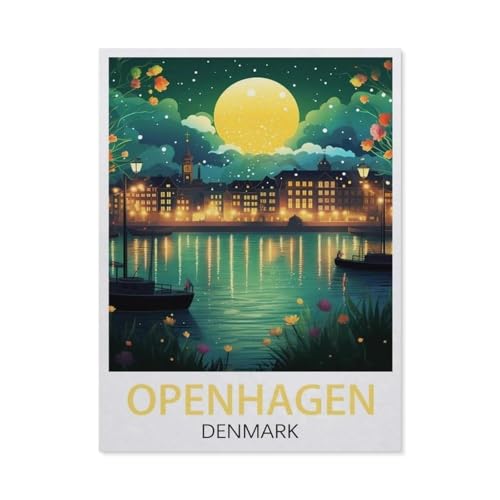 BEAYODKP Malen nach Zahlen，Kopenhagen Dänemark，diy malen nach zahlen erwachsene landsch Mit Pinsel und Acrylfarbe Kits Theme Digital Home Wall Artwork（50x60cm） 19.6x23.6 Zoll-EU10 von BEAYODKP