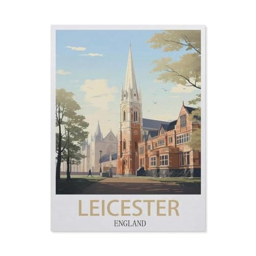 BEAYODKP Malen nach Zahlen，Leicester, England，diy malen nach zahlen erwachsene landsch Mit Pinsel und Acrylfarbe Kits Theme Digital Home Wall Artwork（50x60cm） 19.6x23.6 pouces-DK9 von BEAYODKP