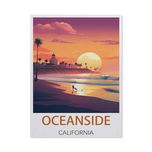 BEAYODKP Malen nach Zahlen，Oceanside Kalifornien，diy malen nach zahlen erwachsene landsch Mit Pinsel und Acrylfarbe Kits Theme Digital Home Wall Artwork（50x60cm） 19.6x23.6 Zoll-EX70 von BEAYODKP