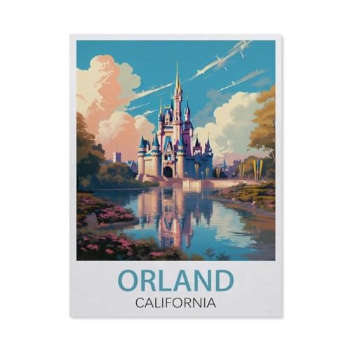 BEAYODKP Malen nach Zahlen，Orland Kalifornien，diy malen nach zahlen erwachsene landsch Mit Pinsel und Acrylfarbe Kits Theme Digital Home Wall Artwork（50x60cm） 19.6x23.6 Zoll-EU30 von BEAYODKP