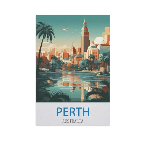 BEAYODKP Malen nach Zahlen，Perth, Australien，diy malen nach zahlen erwachsene landsch Mit Pinsel und Acrylfarbe Kits Theme Digital Home Wall Artwork（20x30cm） 7,8x11,8 Zoll-GD90 von BEAYODKP