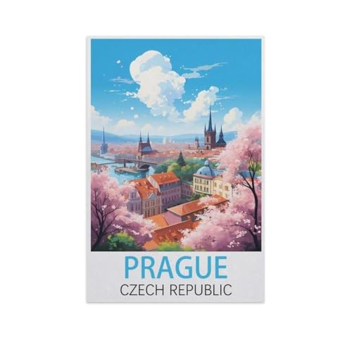 BEAYODKP Malen nach Zahlen，Prag Prag，diy malen nach zahlen erwachsene landsch Mit Pinsel und Acrylfarbe Kits Theme Digital Home Wall Artwork（20x30cm） 7,8x11,8 Zoll-FT50 von BEAYODKP