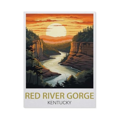 BEAYODKP Malen nach Zahlen，Red River Gorge Kentucky，diy malen nach zahlen erwachsene landsch Mit Pinsel und Acrylfarbe Kits Theme Digital Home Wall Artwork（30x40cm） 11.8x15.7 Zoll-EU50 von BEAYODKP