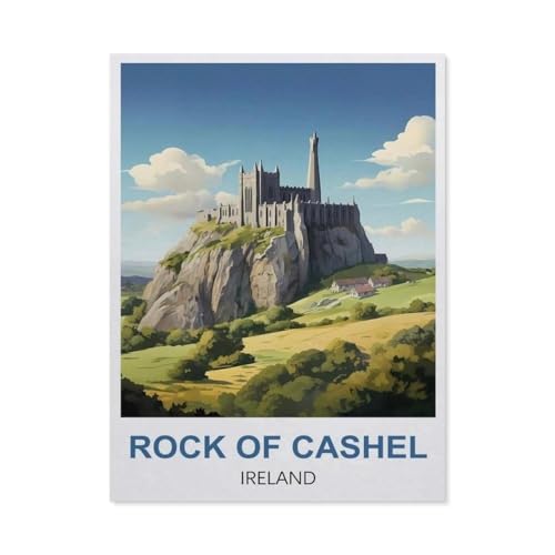 BEAYODKP Malen nach Zahlen，Rock of Cashel, Irland，diy malen nach zahlen erwachsene landsch Mit Pinsel und Acrylfarbe Kits Theme Digital Home Wall Artwork（50x60cm） 19.6x23.6 pouces-DH49 von BEAYODKP