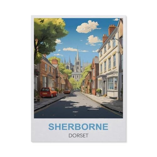 BEAYODKP Malen nach Zahlen，Sherborne, Dorset，diy malen nach zahlen erwachsene landsch Mit Pinsel und Acrylfarbe Kits Theme Digital Home Wall Artwork（50x60cm） 19.6x23.6 Zoll-EN29 von BEAYODKP