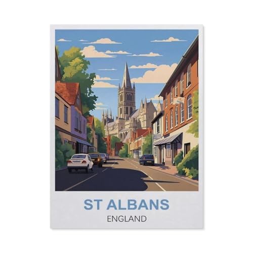 BEAYODKP Malen nach Zahlen，St Albans, England，diy malen nach zahlen erwachsene landsch Mit Pinsel und Acrylfarbe Kits Theme Digital Home Wall Artwork（50x60cm） 19.6x23.6 Zoll-EL9 von BEAYODKP