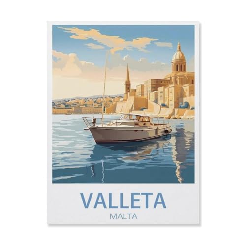 BEAYODKP Malen nach Zahlen，Valletta Malta，diy malen nach zahlen erwachsene landsch Mit Pinsel und Acrylfarbe Kits Theme Digital Home Wall Artwork（20x30cm）-Q6 von BEAYODKP
