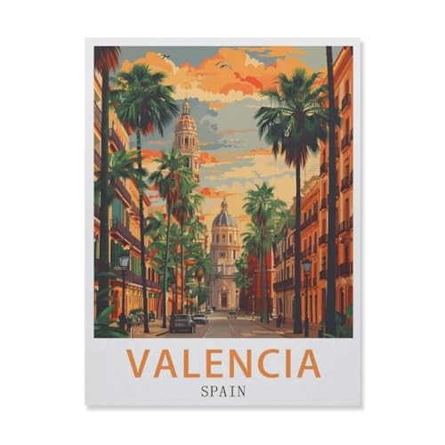 BEAYODKP Spanien Valencia，DIY Malen Nach Zahlen-Vorgedruckt Leinwand-Ölgemälde Geschenk für Erwachsene Kinder Kits Home Haus Dekor（40x50cm） 15.7x19.6 Zoll-DQ19 von BEAYODKP