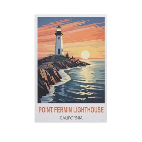 DIY Malen nach Zahlen，Point Fermin Leuchtturm, Kalifornien，diy malen nach zahlen erwachsene landsch Mit Pinsel und Acrylfarbe Erwachsenenfarbe nach Zahlen Kits Kunst（50x60cm）19.6x23.6 Zoll-GG38 von BEAYODKP