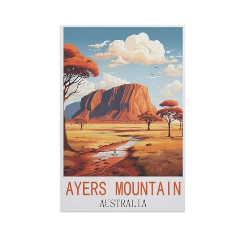 Malen Nach Zahlen Erwachsene，Ayers Mountain Australien，Malen Nach Zahlen Mit Pinseln und Acrylfarbe,DIY Set Basteln Erwachsene mit Pinseln und Acrylfarben für Home Decor（40x50cm）15.7x19.6 Zoll-FT91 von BEAYODKP