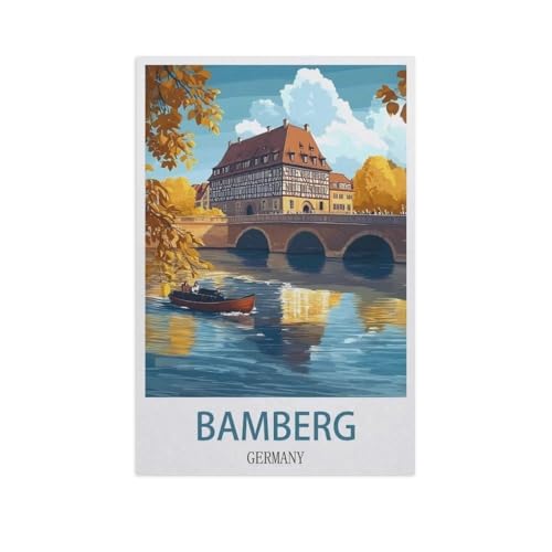 Malen Nach Zahlen Erwachsene，Bamberg, Deutschland，Malen Nach Zahlen Mit Pinseln und Acrylfarbe,DIY Set Basteln Erwachsene mit Pinseln und Acrylfarben für Home Decor（50x60cm）19.6x23.6 Zoll-FX31 von BEAYODKP