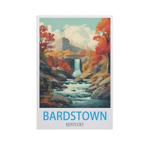 Malen Nach Zahlen Erwachsene，Bardstown, Kentucky，Malen Nach Zahlen Mit Pinseln und Acrylfarbe,DIY Set Basteln Erwachsene mit Pinseln und Acrylfarben für Home Decor（30x40cm）11.8x15.7 Zoll-GH71 von BEAYODKP