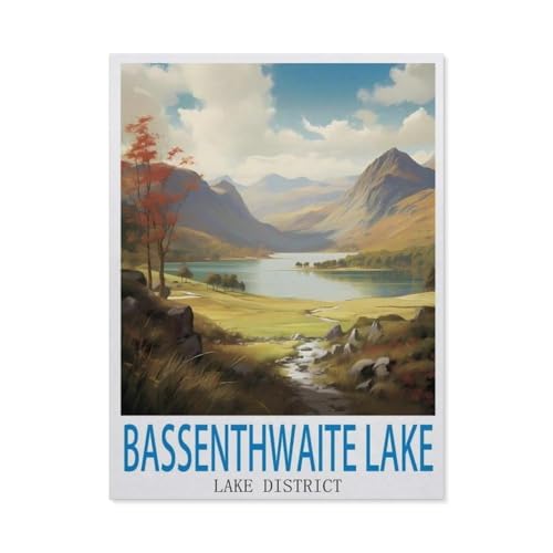 Malen Nach Zahlen Erwachsene，Bassenthwaite Lake, Lake District ,Malen Nach Zahlen Mit Pinseln und Acrylfarbe,DIY Set Basteln Erwachsene mit Pinseln und Acrylfarben für Home Decor（50x60cm）-DC10 von BEAYODKP