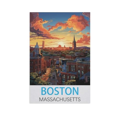 Malen Nach Zahlen Erwachsene，Boston Massachusetts，Malen Nach Zahlen Mit Pinseln und Acrylfarbe,DIY Set Basteln Erwachsene mit Pinseln und Acrylfarben für Home Decor（50x60cm）19.6x23.6 Zoll-FW51 von BEAYODKP