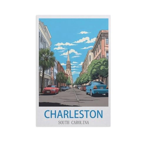 Malen Nach Zahlen Erwachsene，Charleston, South Carolina，Malen Nach Zahlen Mit Pinseln und Acrylfarbe,DIY Set Basteln Erwachsene mit Pinseln und Acrylfarben für Home Decor（30x40cm）11.8x15.7 Zoll-GD71 von BEAYODKP