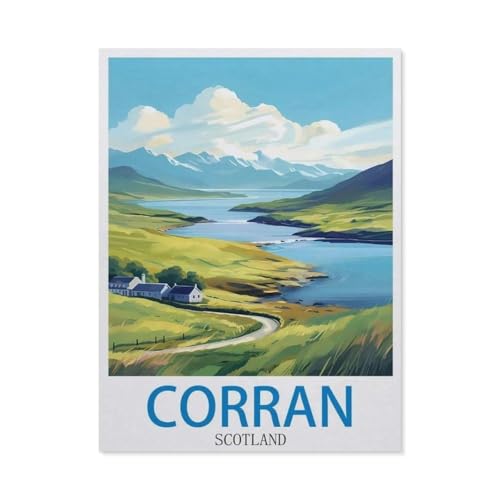 Malen Nach Zahlen Erwachsene，Corran, Schottland ,Malen Nach Zahlen Mit Pinseln und Acrylfarbe,DIY Set Basteln Erwachsene mit Pinseln und Acrylfarben für Home Decor（50x60cm）19.6x23.6 pouces-DB10 von BEAYODKP