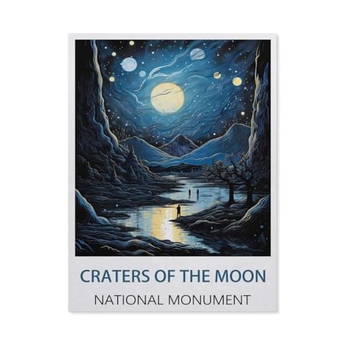 Malen Nach Zahlen Erwachsene，Craters of The Moon National Monument，Malen Nach Zahlen Mit Pinseln und Acrylfarbe,DIY Set Basteln Erwachsene mit Pinseln und Acrylfarben für Home Decor（50x60cm）-EU51 von BEAYODKP