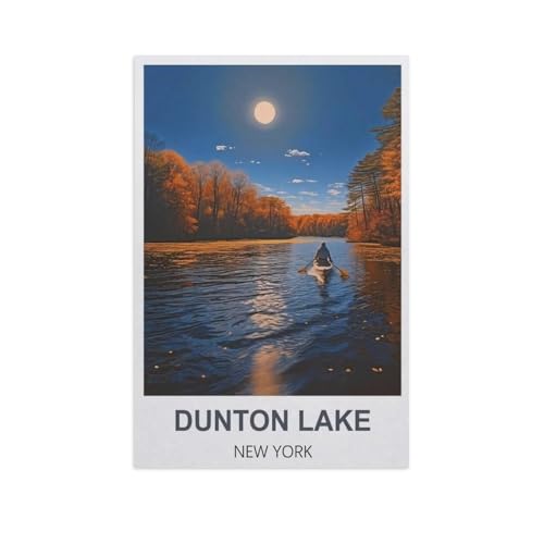 Malen Nach Zahlen Erwachsene，Dunton Lake, New York，Malen Nach Zahlen Mit Pinseln und Acrylfarbe,DIY Set Basteln Erwachsene mit Pinseln und Acrylfarben für Home Decor（30x40cm）11.8x15.7 Zoll-GG71 von BEAYODKP