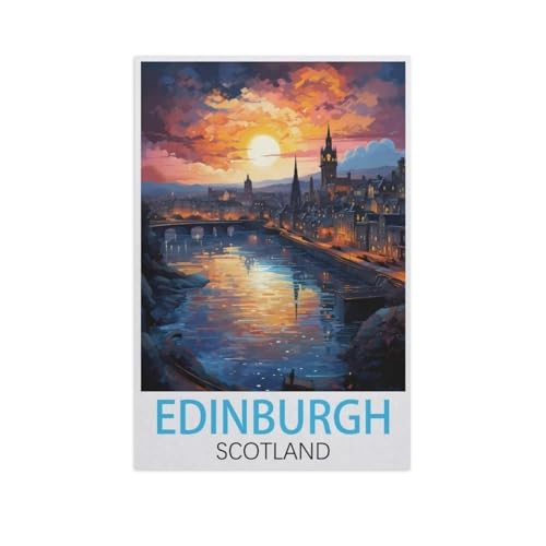 Malen Nach Zahlen Erwachsene，Edinburgh Schottland，Malen Nach Zahlen Mit Pinseln und Acrylfarbe,DIY Set Basteln Erwachsene mit Pinseln und Acrylfarben für Home Decor（50x60cm）19.6x23.6 Zoll-FV71 von BEAYODKP